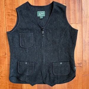 Vintage Woolrich Pinstripe‎ Utility Vest Womens Size L